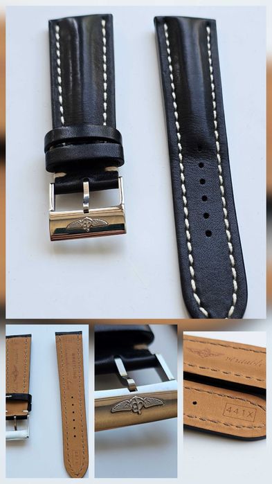 Оригінальні ремінці до годинників Breitling. Кожа та каучук, бакля.