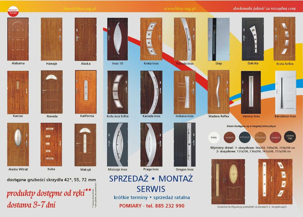 drzwi dwuskrzydłowe P-POŻ EI30 od ręki