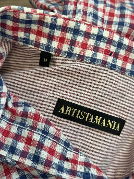 Artistamania koszula męska w kratkę na krótki rękaw M