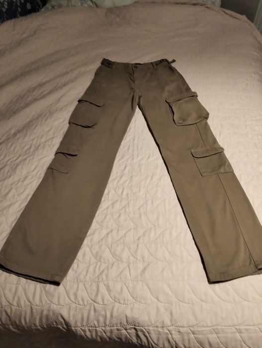 Spodnie Stradivarius brąz cargo rozm 34