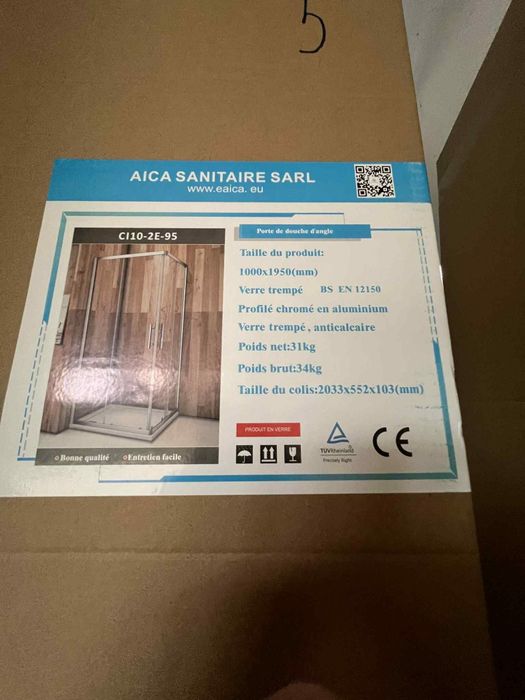 Narożne drzwi prysznicowe, kabina