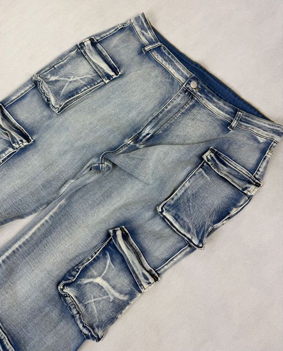 Baggy Spodnie Baby Blue Multi Pocket Y2K