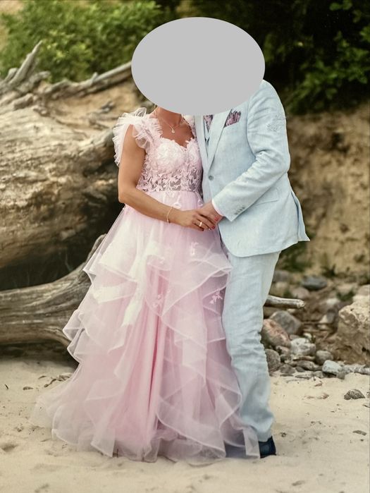 Sukienka pudrowy róż roz. 38, M
