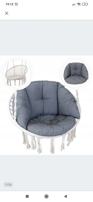 Huśtawka boho bocianie gniazdo z poduszką