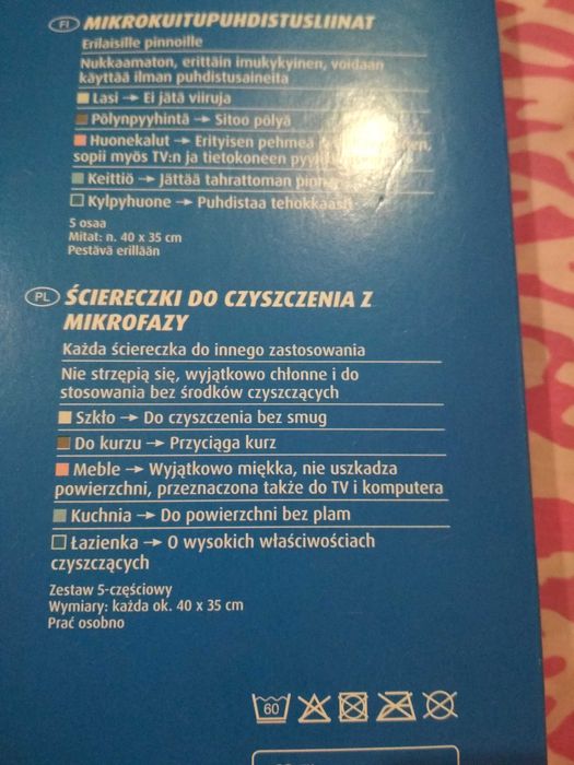 Ściereczki do czyszczenia z mikrofazy