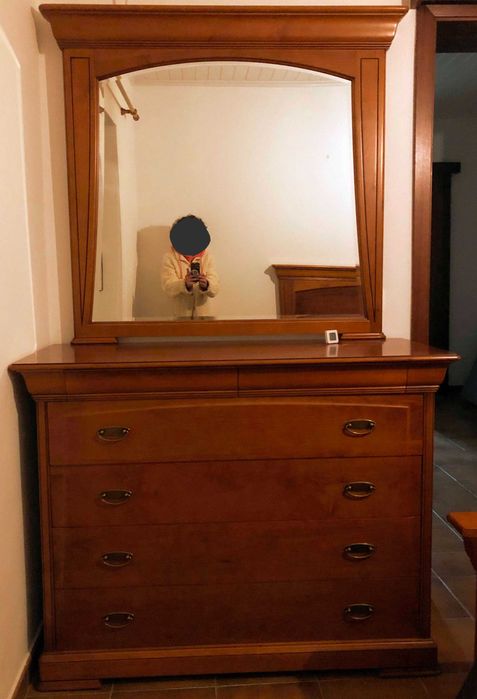 mobília de quarto de casal em cerejeira maciça estado novo