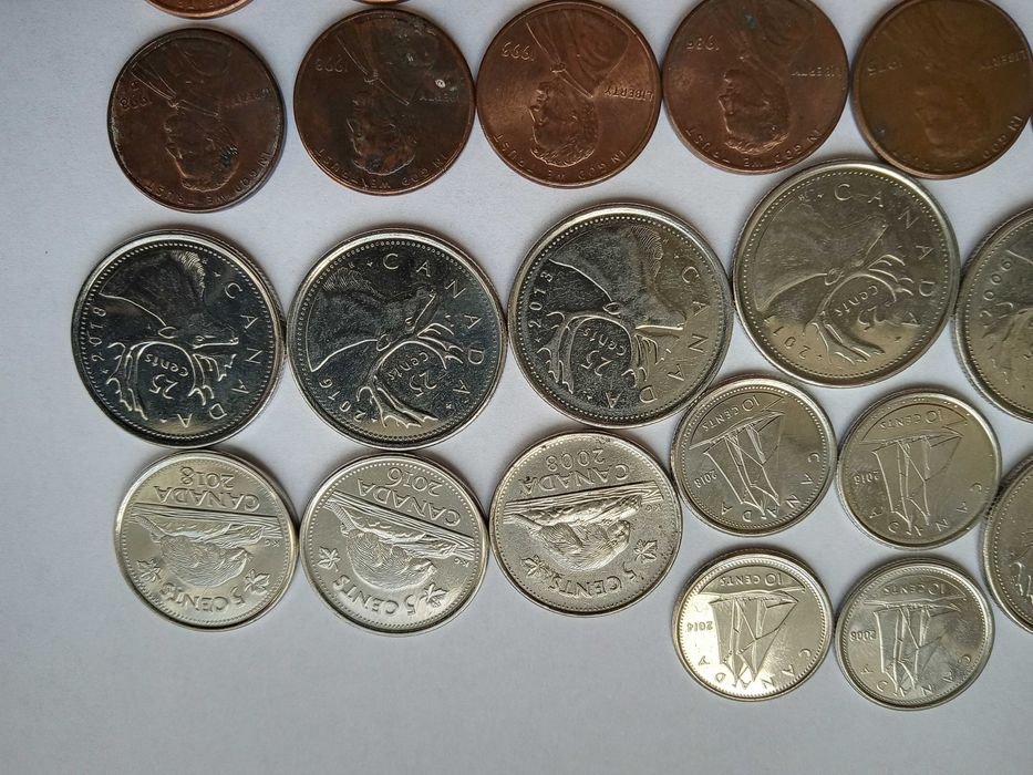 Монети світу Канада США Європа 65шт без повторів