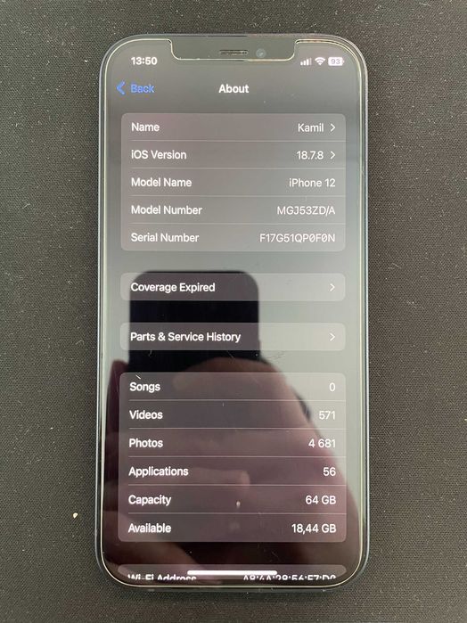iPhone 12 64GB Czarny | Stan Bdb | Nowa Bateria | Zadbany