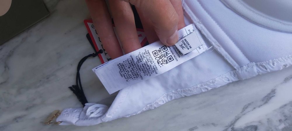 NOWY top koronkowy stanik GUESS ażurowy biały 36 c a073 bikini