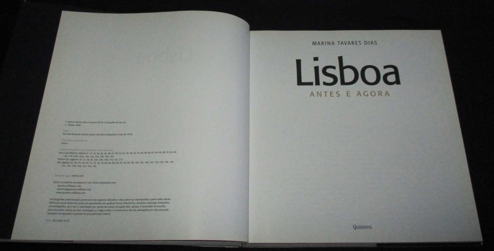 Livro Lisboa Antes e Depois Marina Tavares Dias
