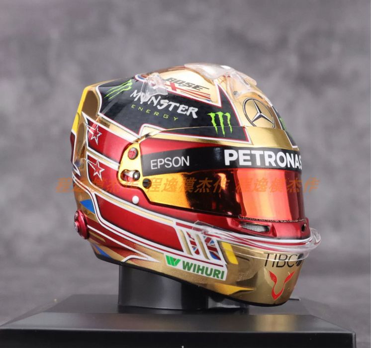 Capacete Fórmula 1 réplica miniatura 1/5 Lewis Hamilton 44