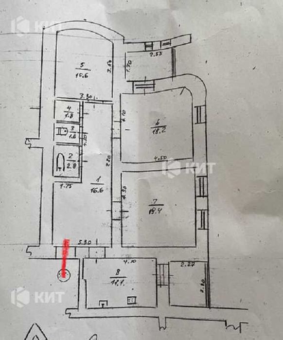 3к. 95м2 м. Вокзальная (ЖК Красная Шапочка, ул. Славянская) 105252