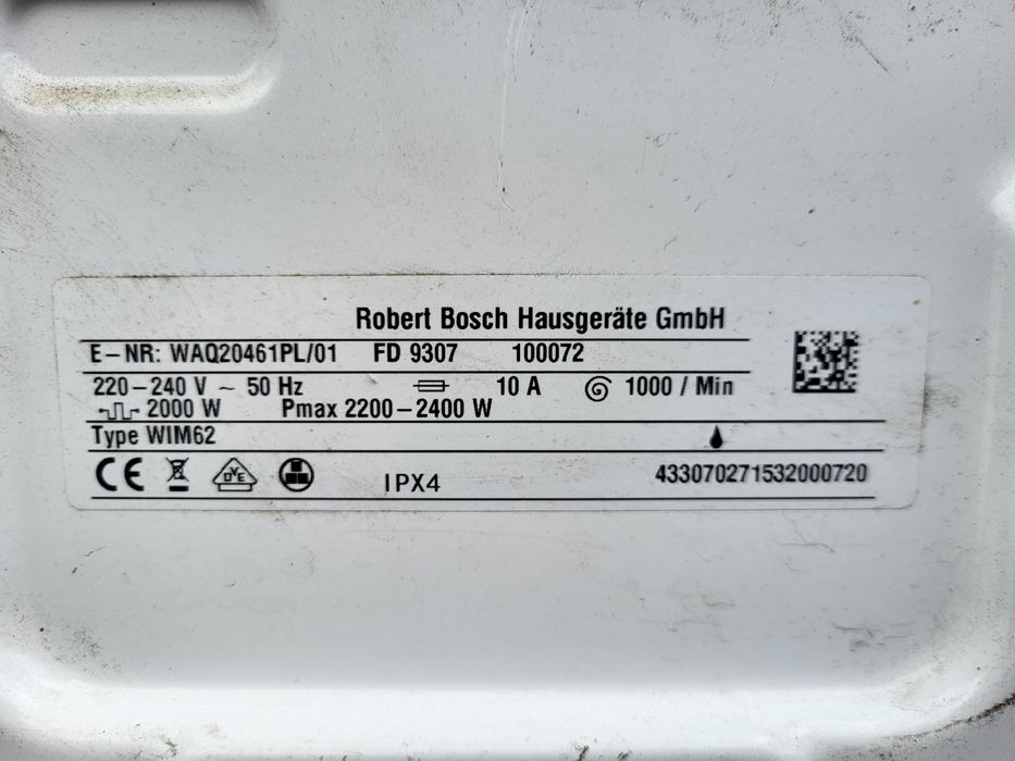 Pralka automatyczna bosch WAQ20461PL/01 avantixx 8 drzwi programator