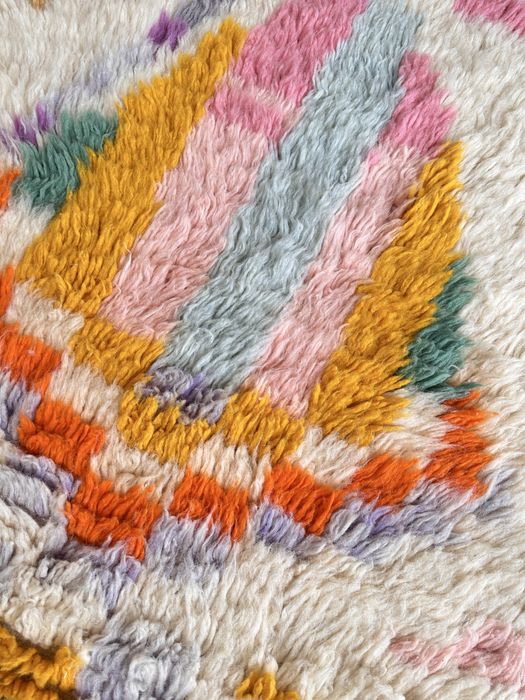 Nowy marokański runner, kolorowy dywan wełniany, handmade