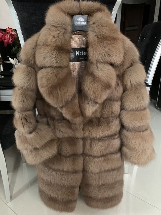 Шикарная шуба из куницы, 4:1, цвет соболь тортора