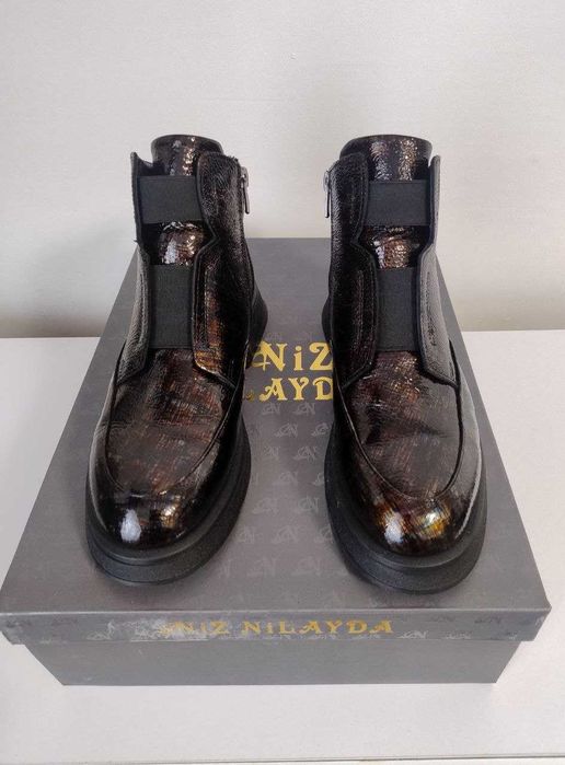 Женские демисезонные ботинки натуральная кожа темно-коричневый