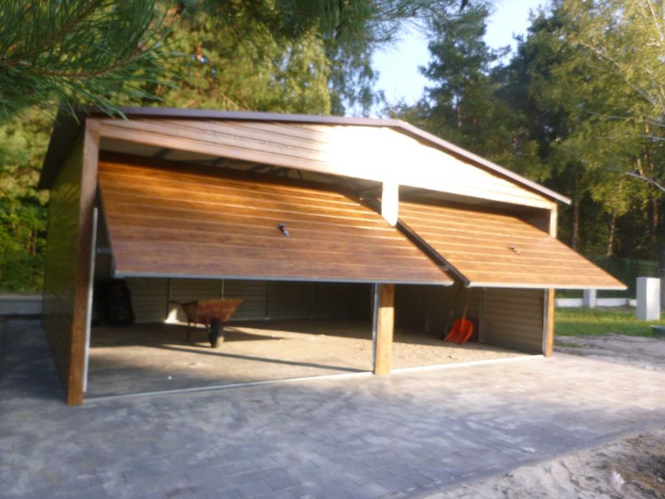 Blaszak Garaż blaszany DREWNOPODOBNY dąb orzech Garaże PREMIUM