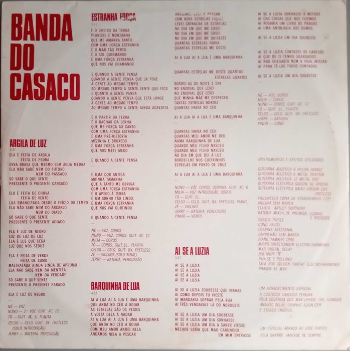 Banda do Casaco - - - - - No Jardim da Celeste - - - - - LP
