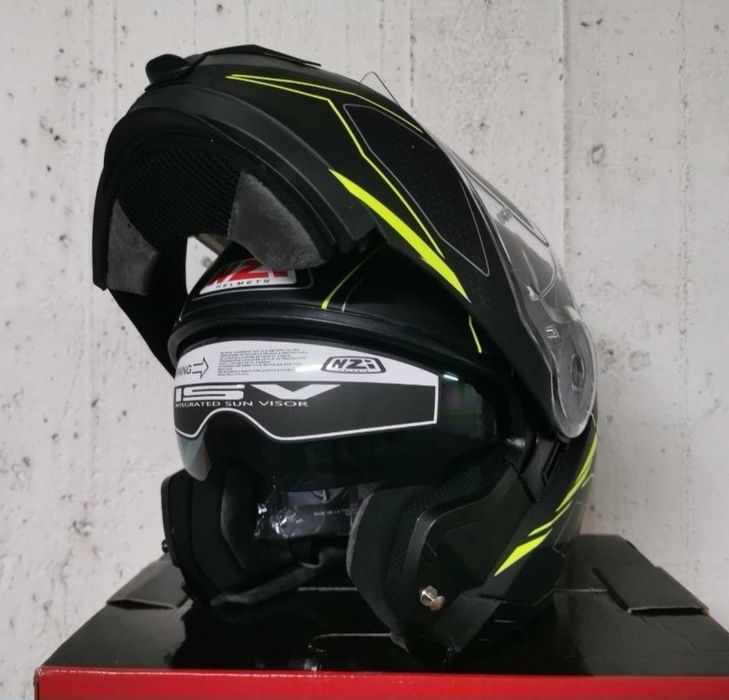 Capacete NZI Combi 2 Sword Fluor / Preto Matte ( NOVOS )
