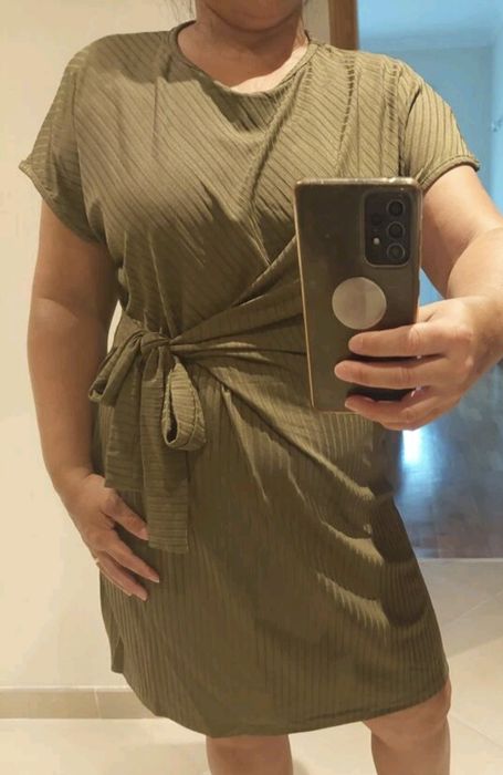Vestido Shein Caqui Novo