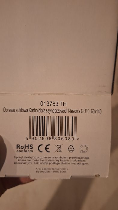 Oprawa sufitowa Karbo biała szynoprzewód 1-fazowa