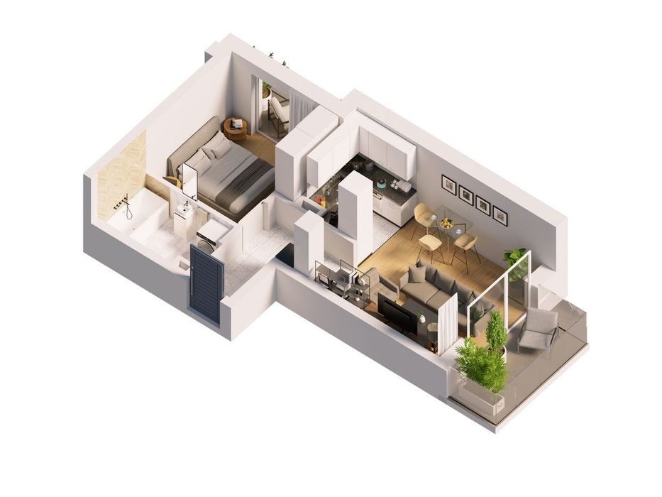 Stacja Olszynka 40,11 m²- 2 pokoje - Więcej