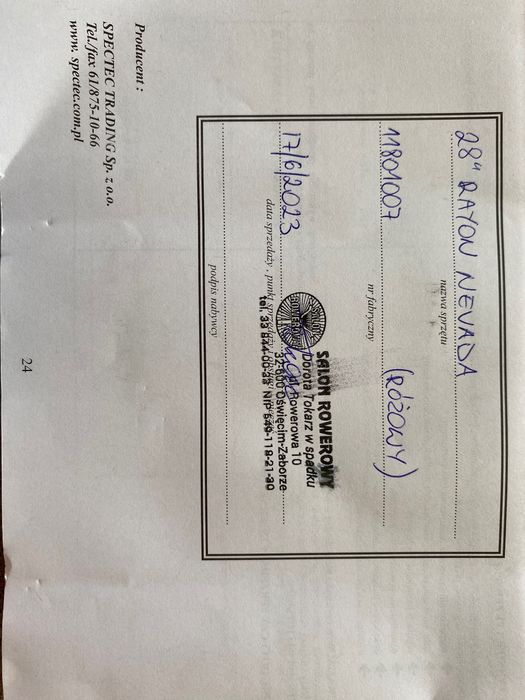 Nowy Rower damski różowy miejski Rayon Nevada 28