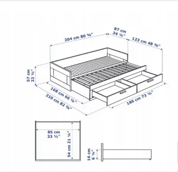 Łóżko -BRIMNES Rama leżanki z IKEA  80x200