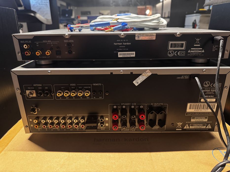 Zestaw stereo Harman Kardon amp. stereo HK3480+cd HK970+głośniki monitory B&W  DN602 S3+ sub JBL studio L8400P/230