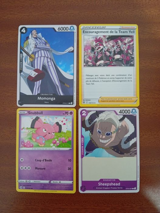Lote 4 Cartas Pokémon + One Piece