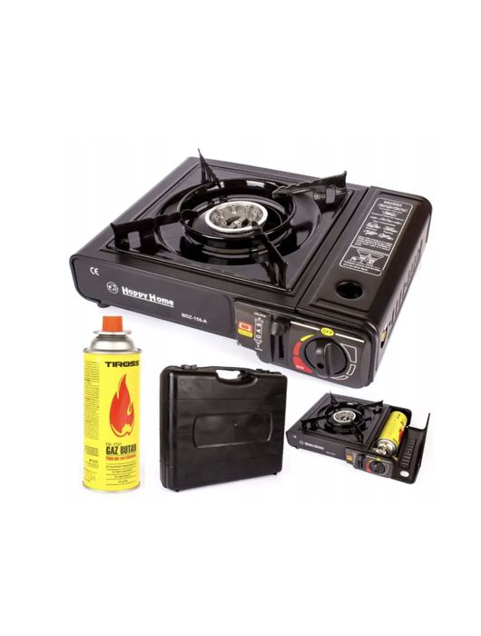 Портативна газова плита Happy Home BDZ-155-A +6 балонів бутану Tiross