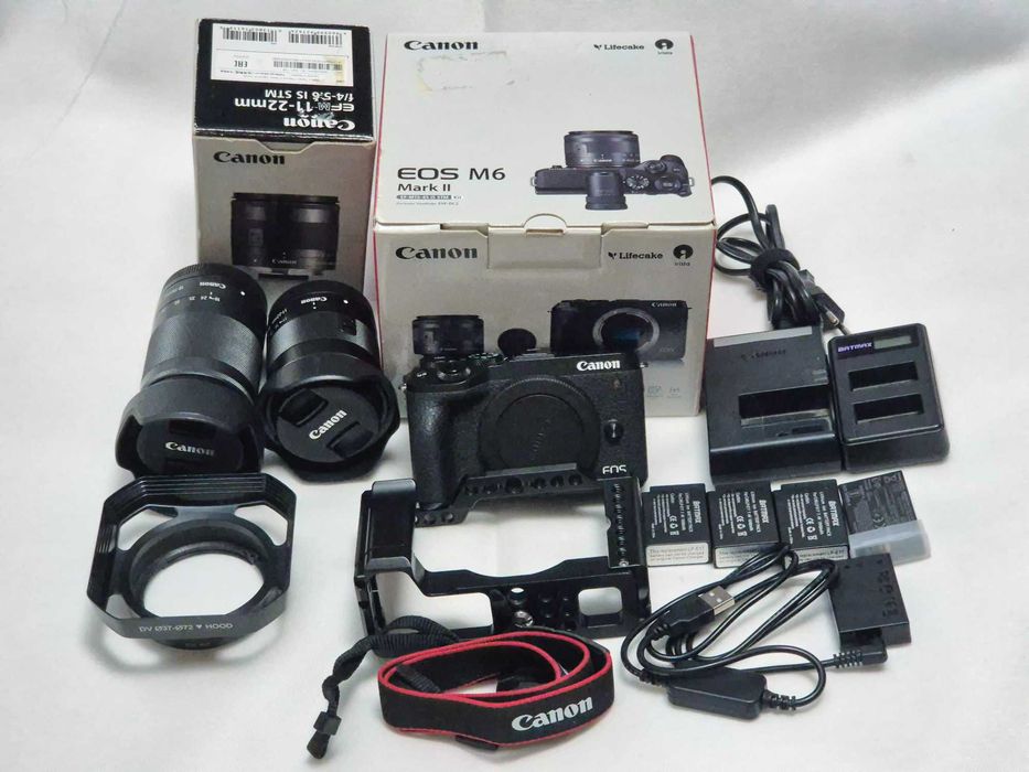 Комплект камера Canon EOS M6 Mark II + 2 Об’єктива + клітка