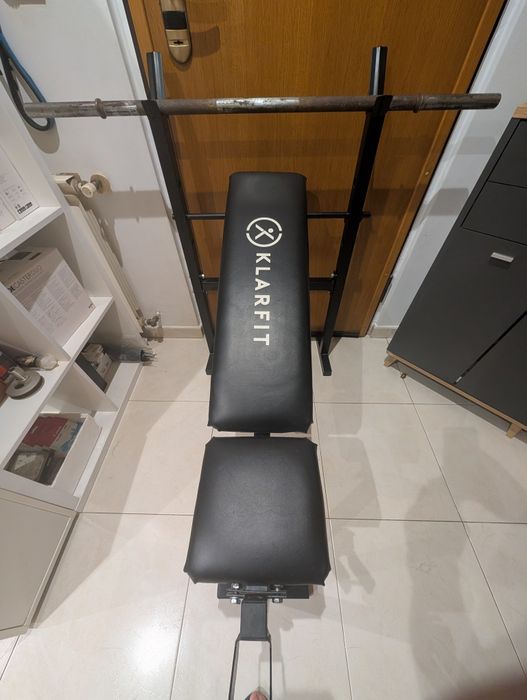 Ginásio em Casa DOMYOS — Bicicleta Spinning + Máquina Multifunções + Banco de Supino Klarfit