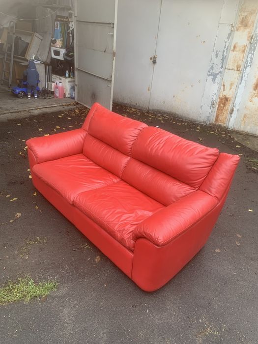 Раскладной кожаный диван