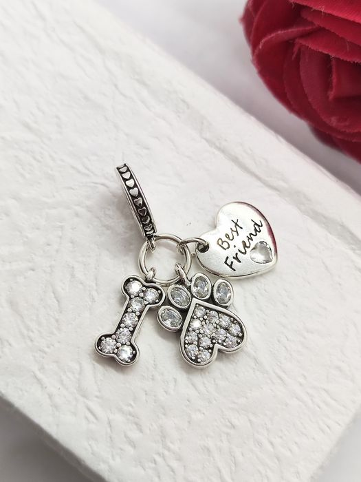 Charm's pies miłość potrójna zawieszka S925