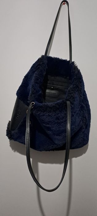 Torba torebka Adolfo Dominguez granatowa futerkowa