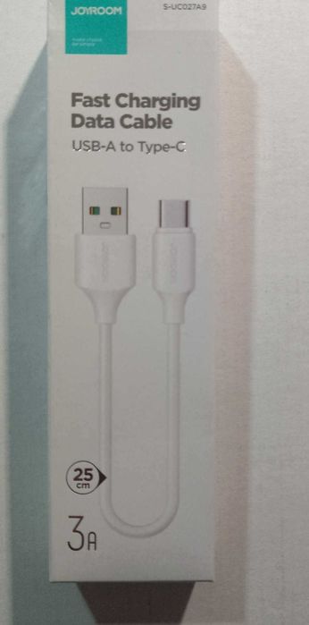 Joyroom kabel USB - USB Typ C 3A krótki 25 cm biały