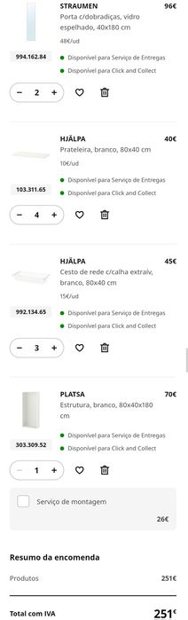 Armário roupeiro branco com portas de espelho