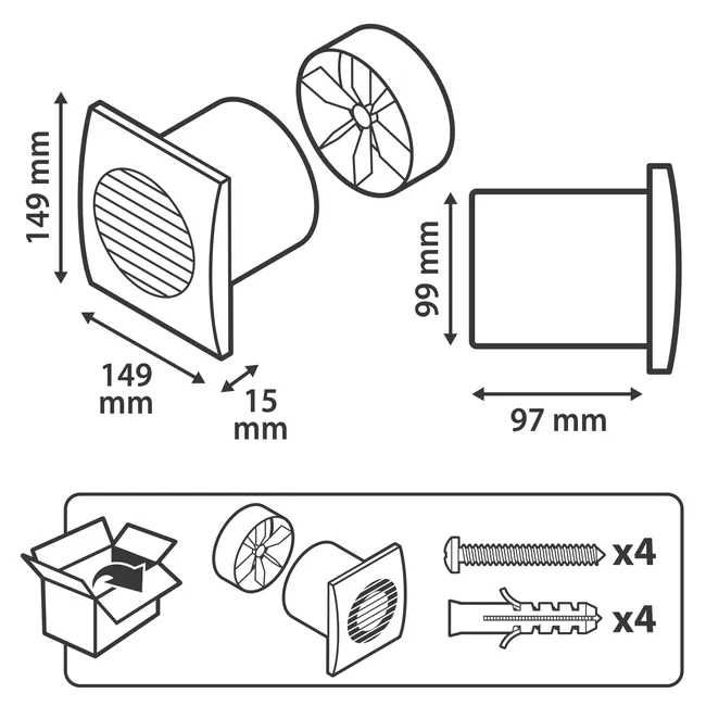 Extrator para casa de banho