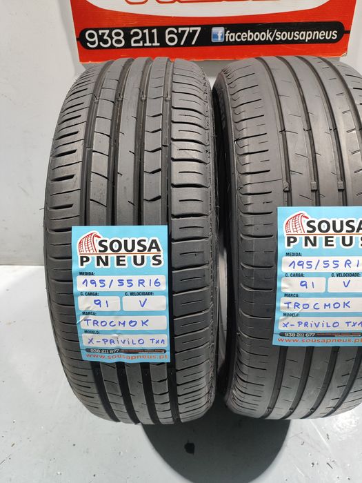 2 pneus semi novos 195-55R16 Oferta dos Portes