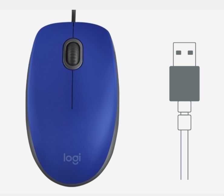 Cicha mysz optyczna USB Logitech M110 Silent dostosowana do obu dłoni