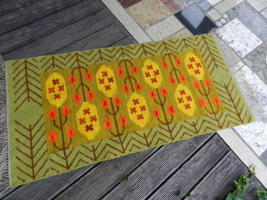 dizajnerski kilim, Cepelia lata 80 , neew look , design PRL 150x75
