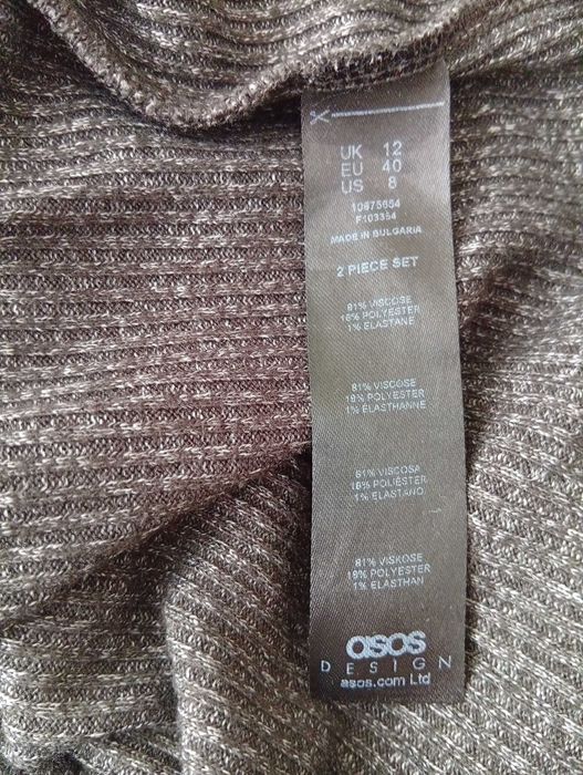 Melanżowy sweter z golfem w prążek oversize damski
