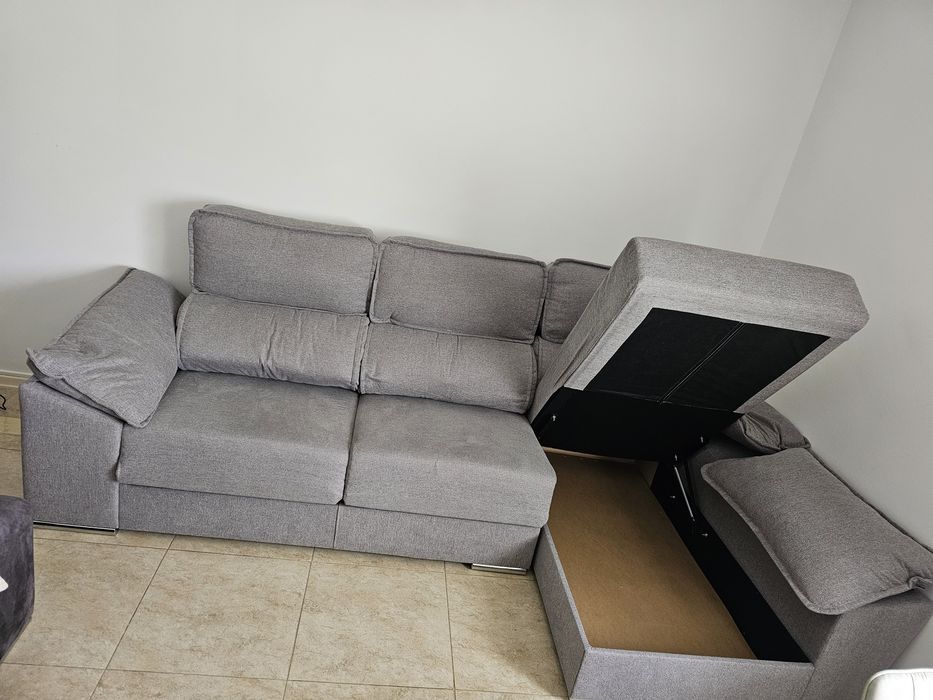 Sofa chaise longue com arrumo e com garantia 1 ano