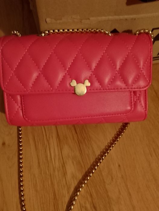 Nowa mała pikowana torebka ala Tous w kolorze fuksji