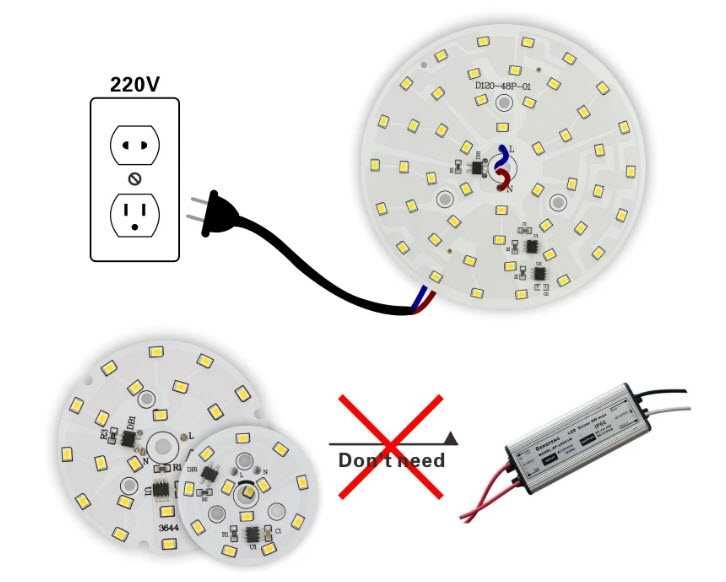 Светодиодный LED модуль  220V для ремонта 3w 5w 7w 9w 12w 15w 18w