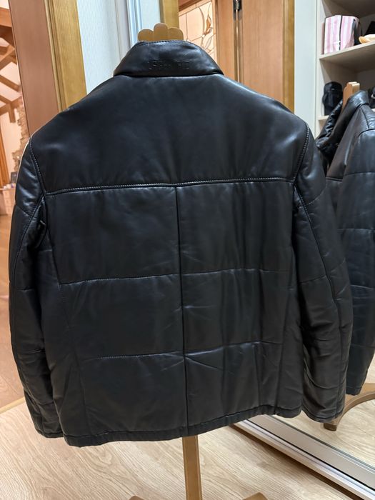 Брендовая  мужская теплая куртка Lagerfeld. Наьуральная кожа .