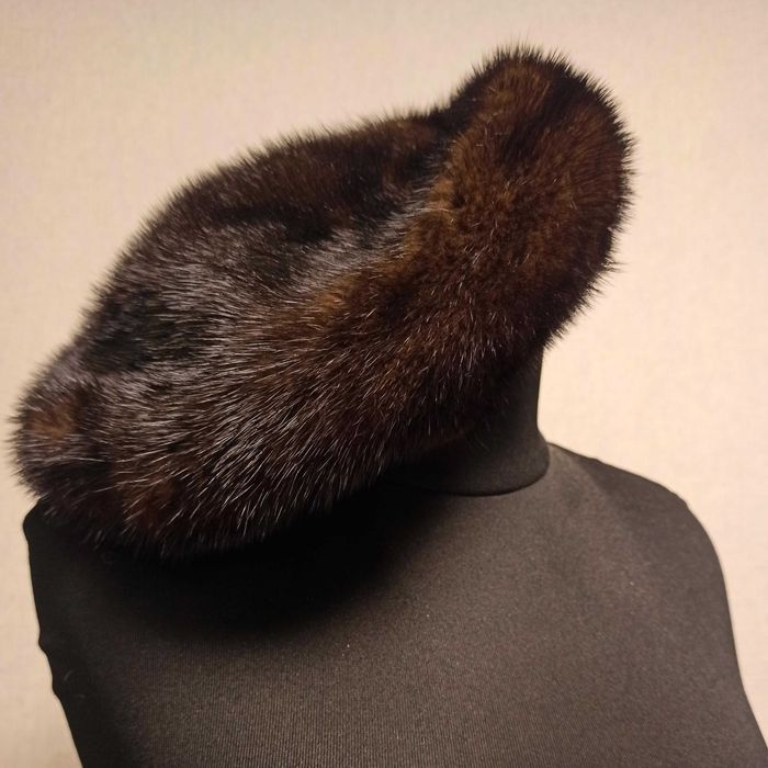 Норковий берет, натуральне хутро