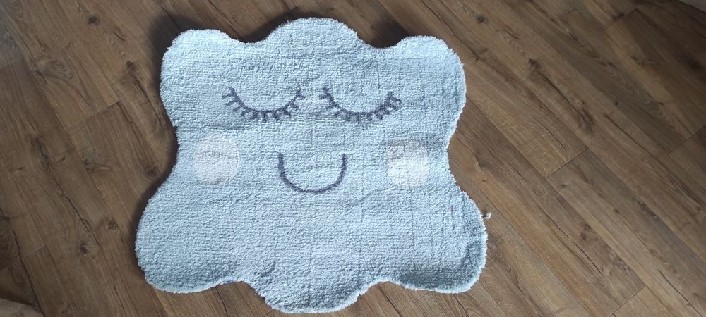 Niebieski/miętowy dywan chmurka