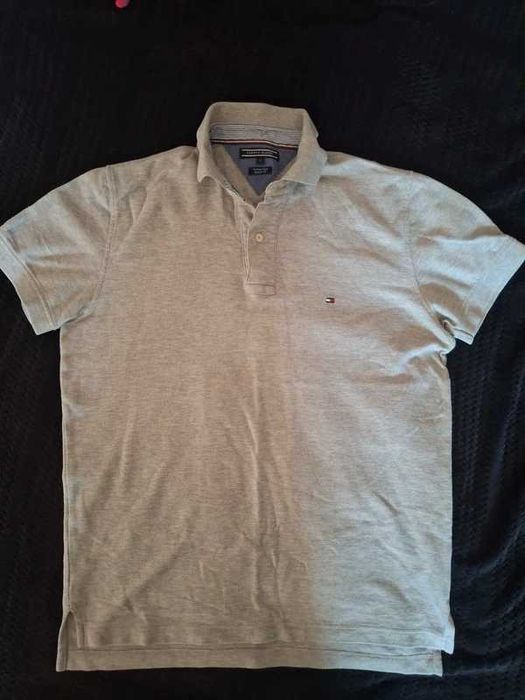 szara koszulka polo tommy hilfiger M basic męska